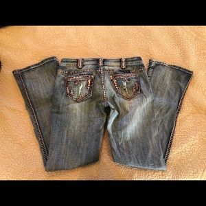 Cowgirl Tuff jeans, red stitching